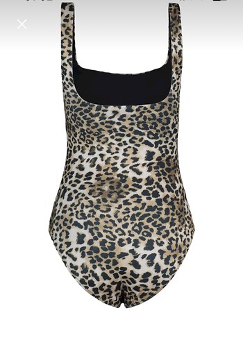 Kahverengi Leopar Desenli Kadın Mayo - Görsel 3