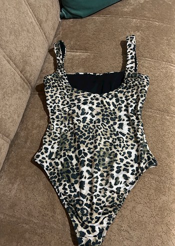 Kahverengi Leopar Desenli Kadın Mayo - Görsel 6