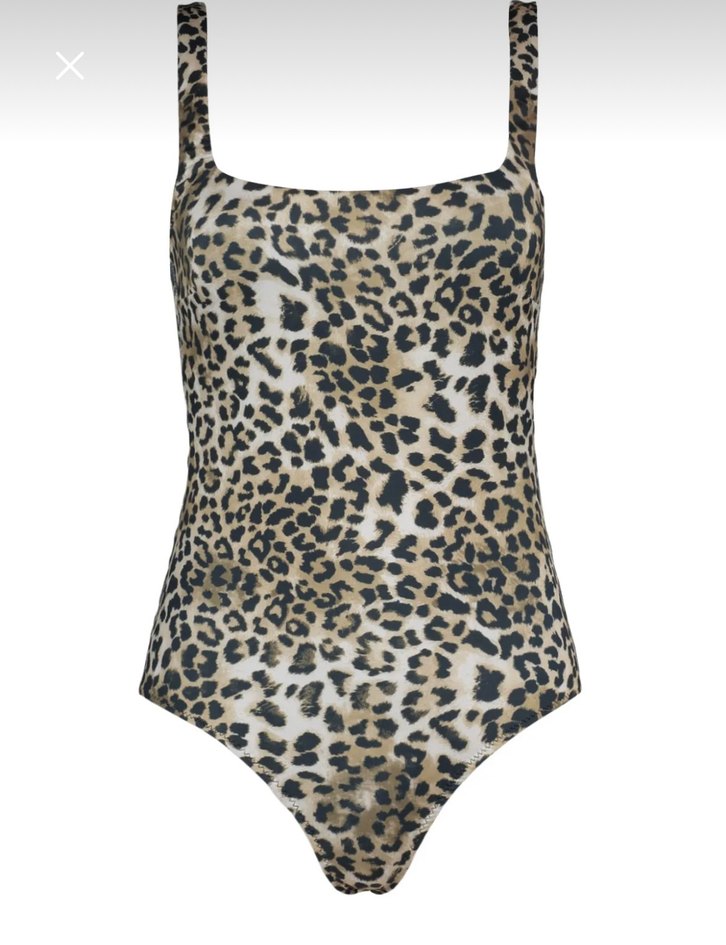 Kahverengi Leopar Desenli Kadın Mayo - Görsel 2