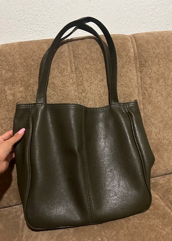 Kahverengi Minimalist Deri Kadın Çanta - Görsel 5