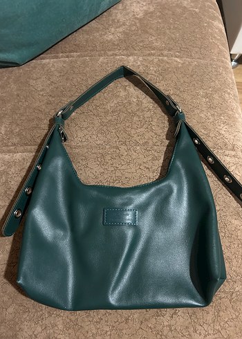 Yeşil Deri Tokalı Kadın Çanta - Görsel 4