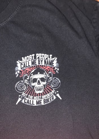 Siyah Baskılı Erkek Biker Tişört - Görsel 4