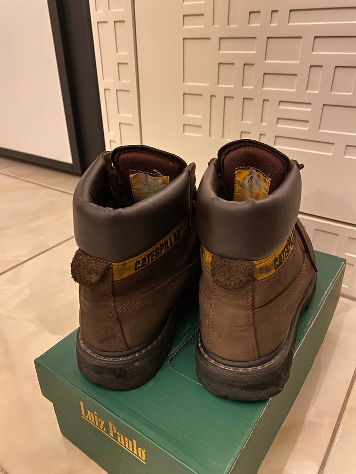 Erkek Kahverengi Deri Caterpillar Botlar - Görsel 3