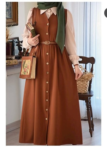 Kahverengi Deri Kemerli Uzun jile - Görsel 5