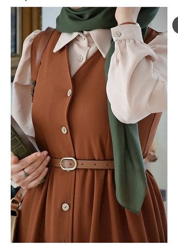 Kahverengi Deri Kemerli Uzun jile - Görsel 6