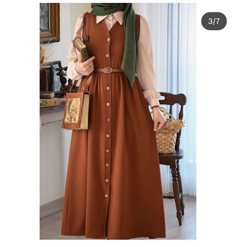 Kahverengi Deri Kemerli Uzun jile - Görsel 5