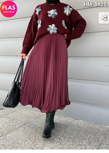 altı volanlı pliseli etek - Görsel 2