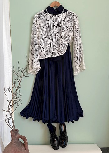 altı volanlı pliseli etek - Görsel 4