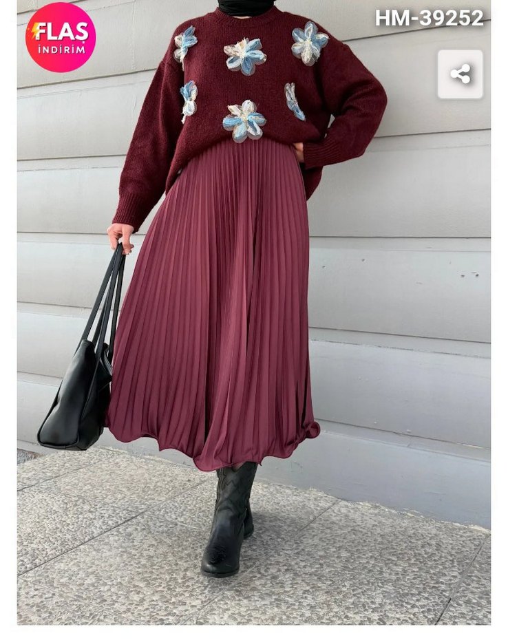 altı volanlı pliseli etek - Görsel 2