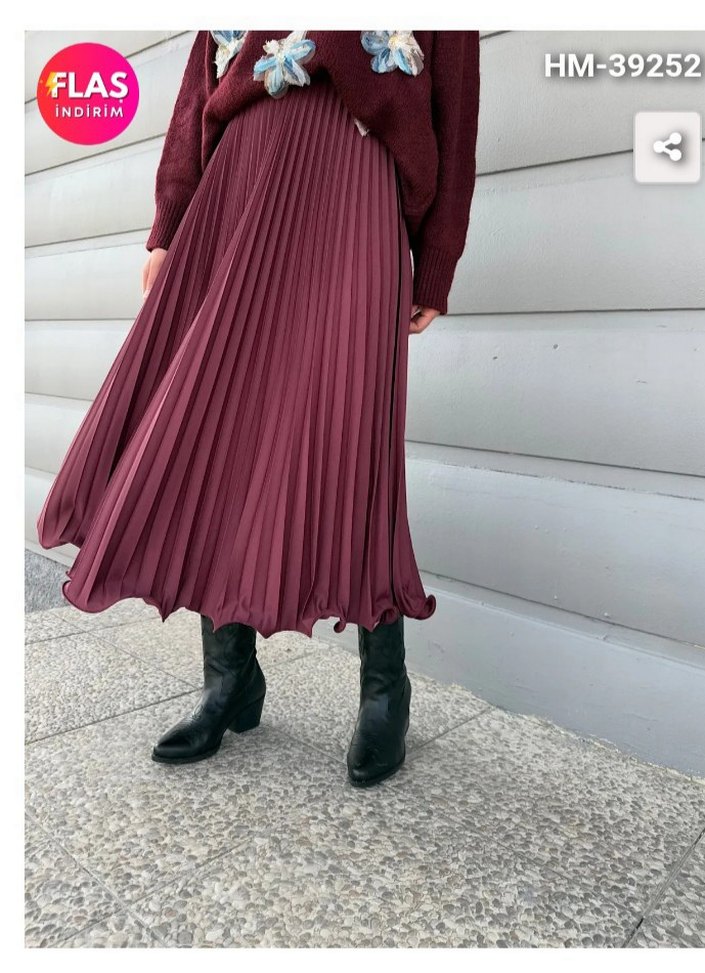 altı volanlı pliseli etek - Görsel 3