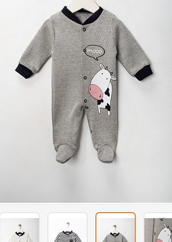 Erkek Bebek Uzun Kollu Pamuklu Tulum 4'lü Set - Görsel 4