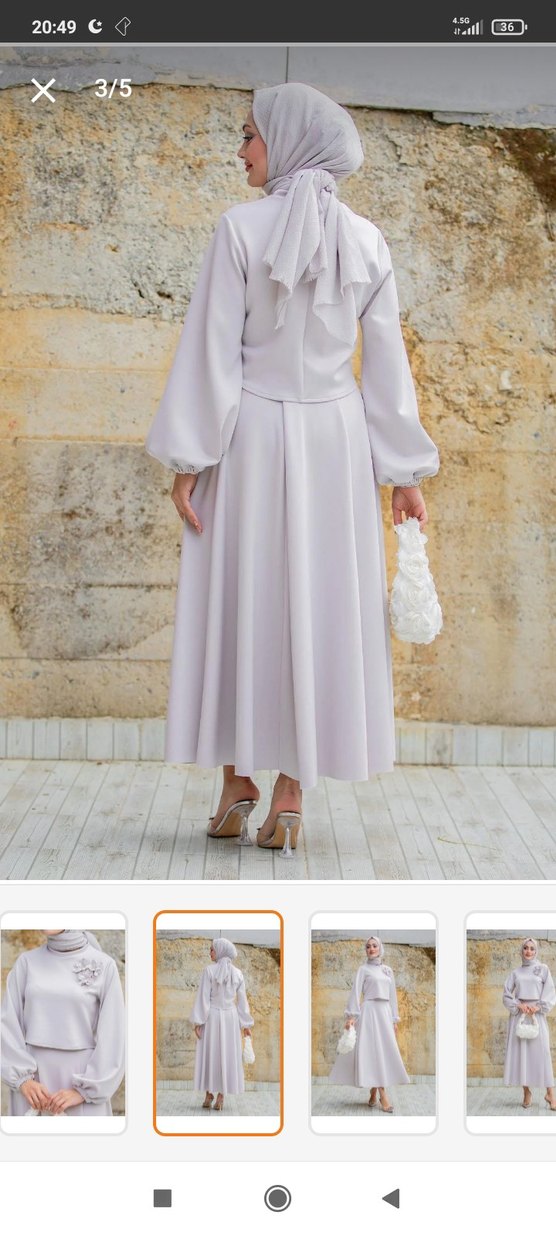 yaka çiçekli puf dalgıç etekli takım - Görsel 5