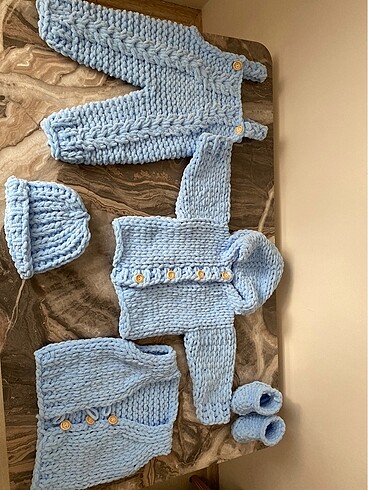 24-36 Ay Beden mavi Renk Bebek puffy set