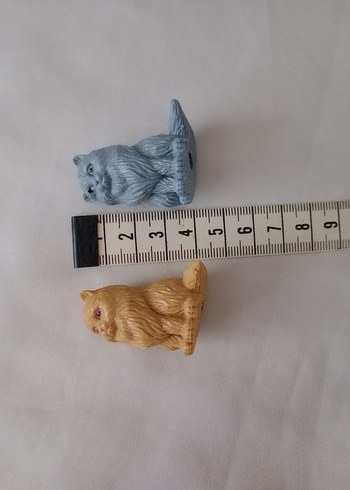 Pastel Renkli 2'li Kedi Figürleri - Görsel 5