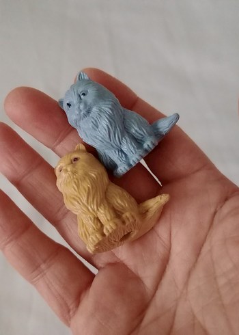 Pastel Renkli 2'li Kedi Figürleri - Görsel 4