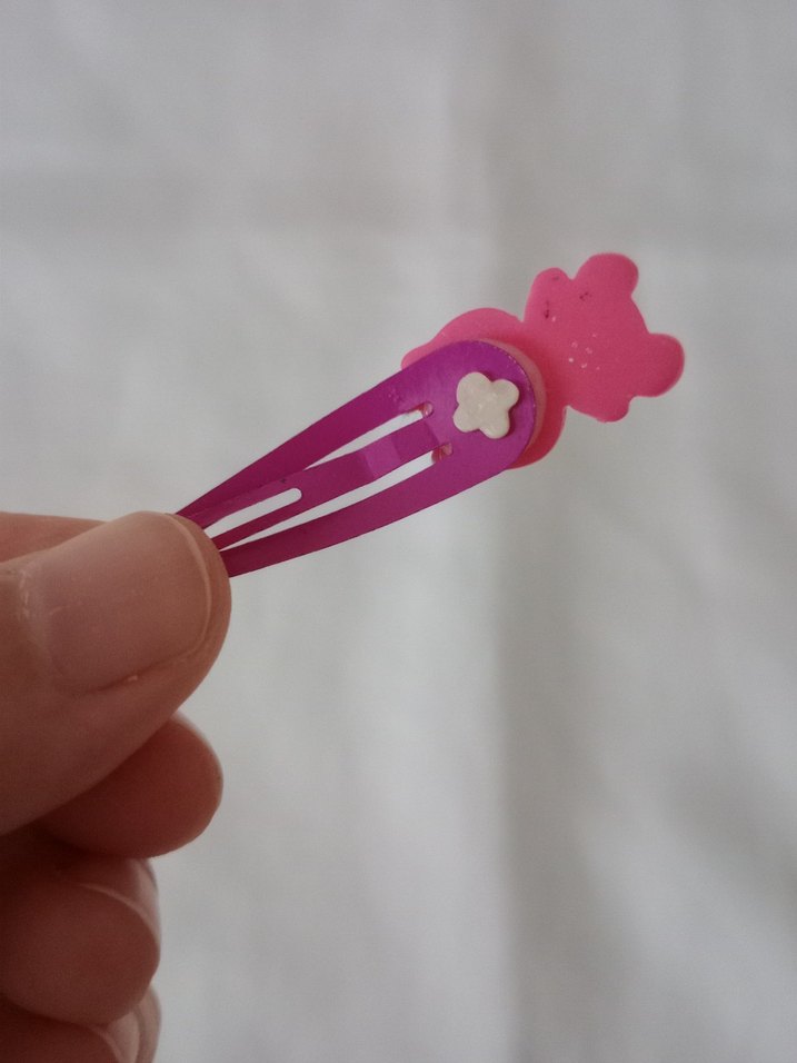 Pembe Fiyonk Detaylı Renkli Çocuk Toka - Görsel 2