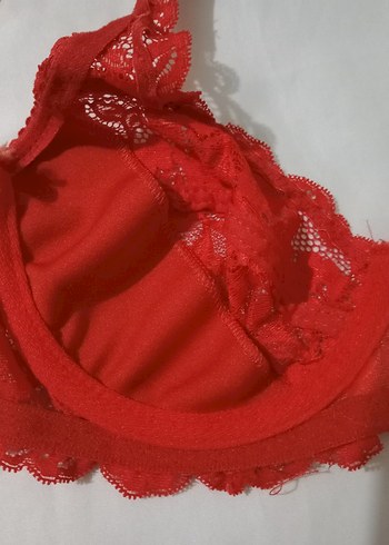 Kırmızı Dantel Bohem Sütyen - Görsel 5