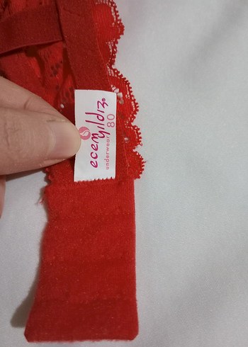 Kırmızı Dantel Bohem Sütyen - Görsel 6