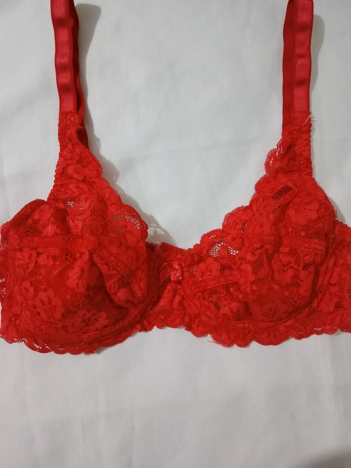 Kırmızı Dantel Bohem Sütyen - Görsel 3