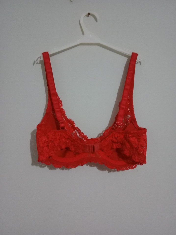 Kırmızı Dantel Bohem Sütyen - Görsel 2