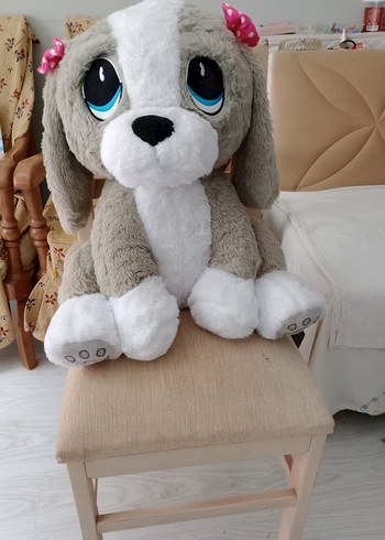 Gri Peluş Üzgün Köpek - Görsel 3