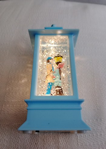 Mavi Renkli Işıklı Figürlü Dekoratif Fener - Görsel 2