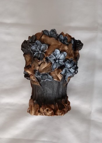 Çiçekli Yüz Figürü saksı mumluk - Görsel 3