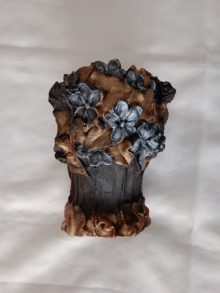 Çiçekli Yüz Figürü saksı mumluk - Görsel 3