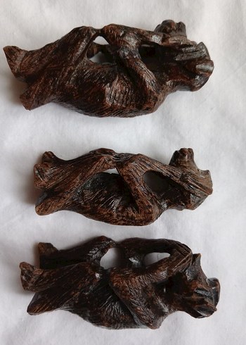 Kahverengi Üçlü Maymun Figür Seti - Görsel 3