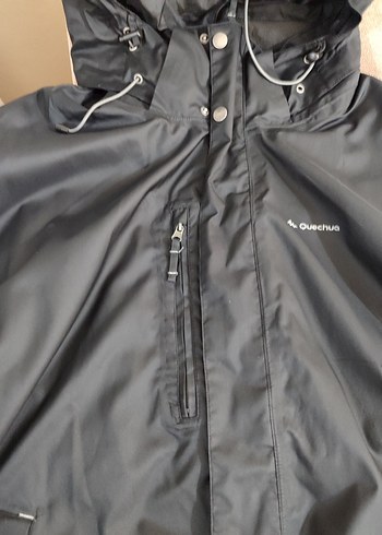 3xl Beden decathlon Quechua siyah yağmurluk mont