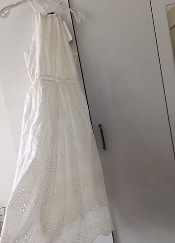 BSL FASHION Uzun beyaz elbise