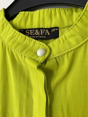 Neon yeşil kat kat gömlek - Görsel 5