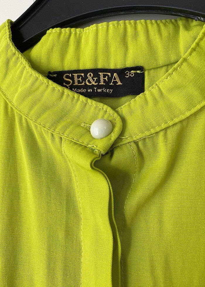 Neon yeşil kat kat gömlek - Görsel 5