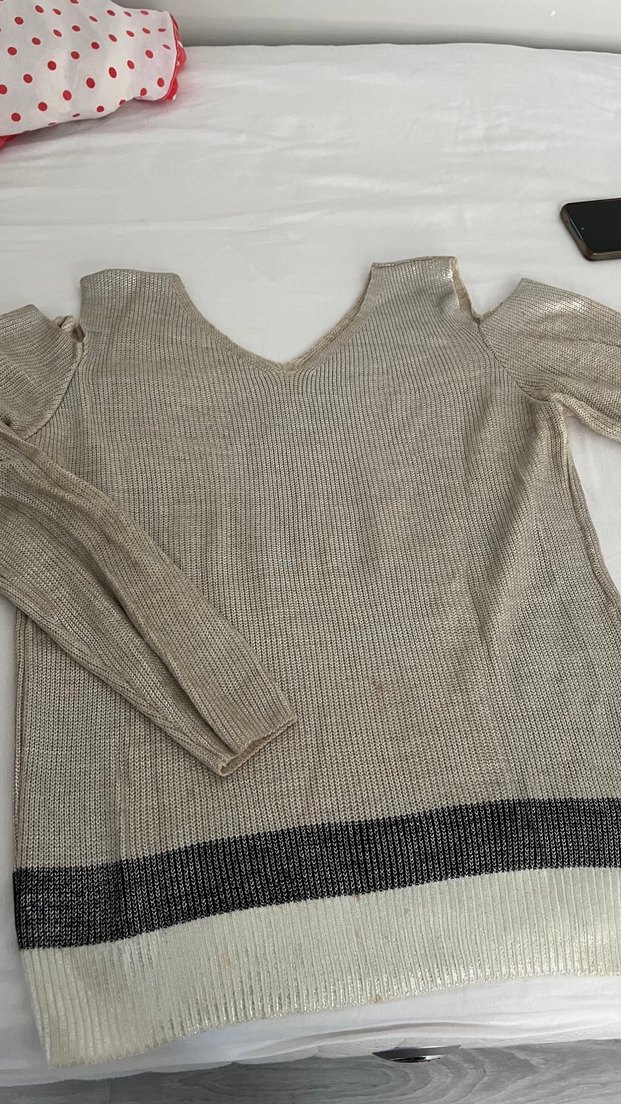 Bej Kolsuz Triko Kadın Kazak - Görsel 4