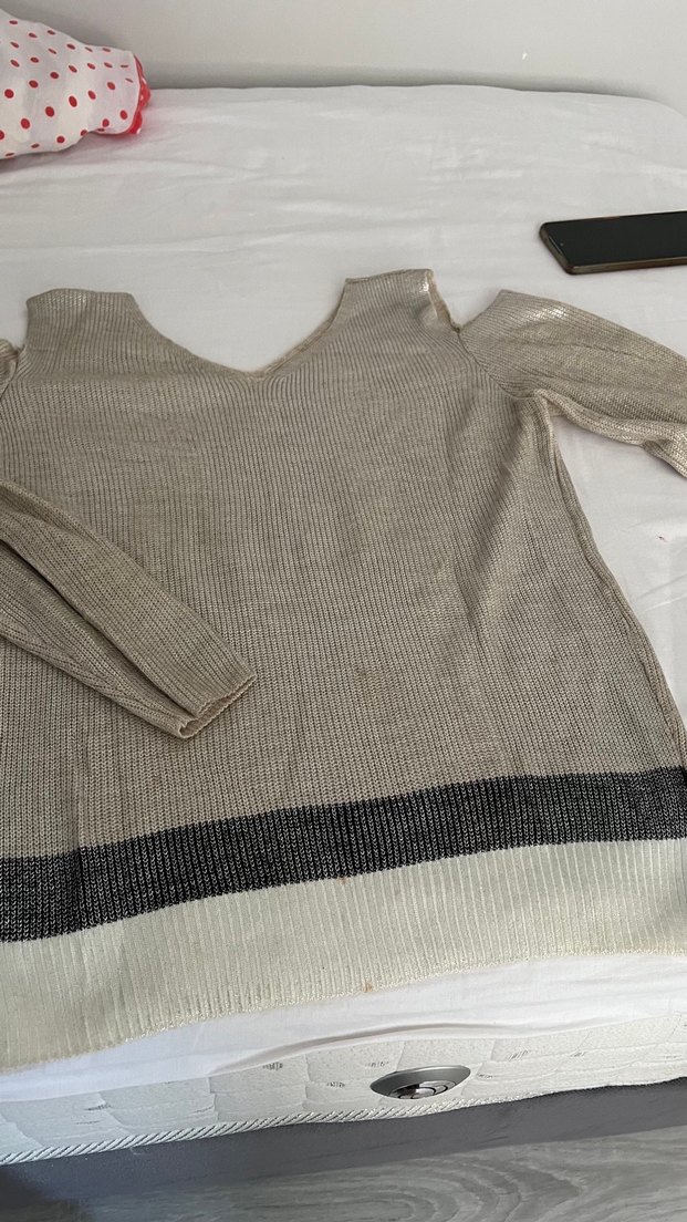 Bej Kolsuz Triko Kadın Kazak - Görsel 2