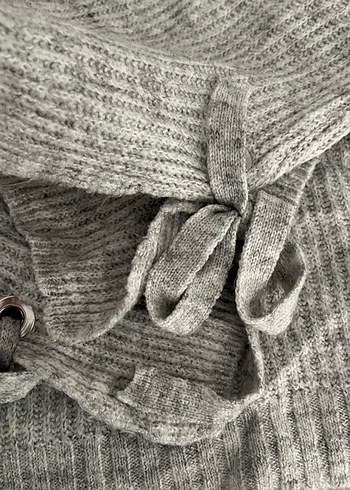 Gri Kadın Triko Kazak - Görsel 5