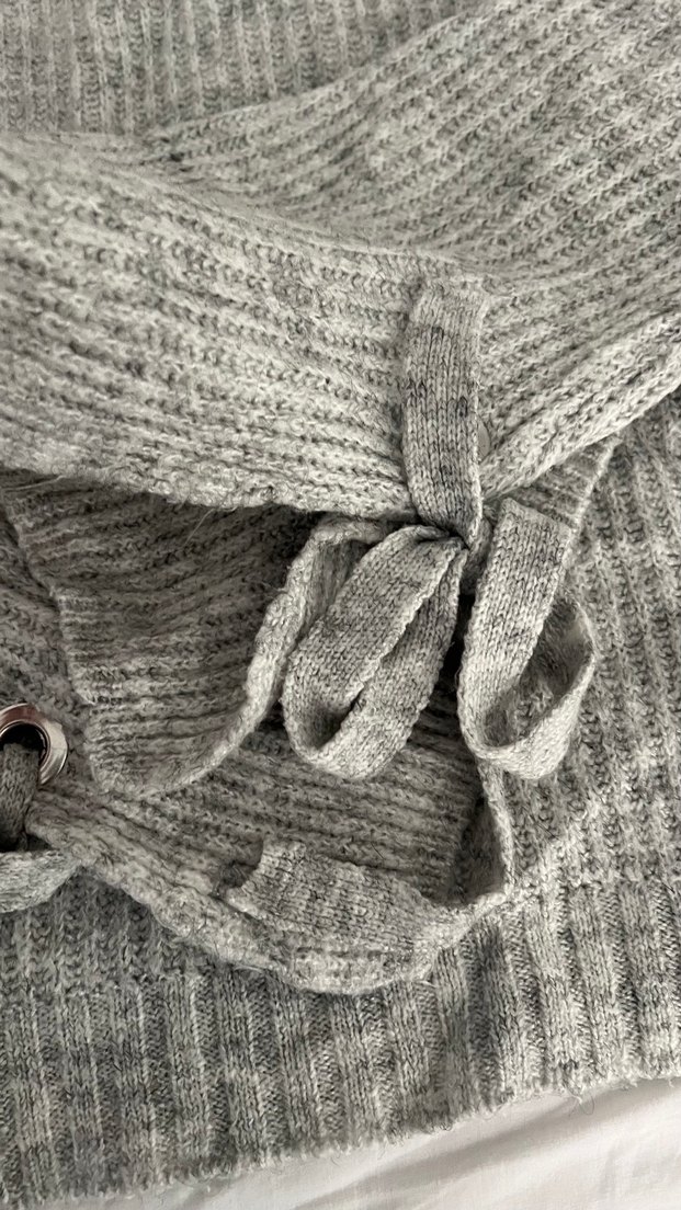 Gri Kadın Triko Kazak - Görsel 5