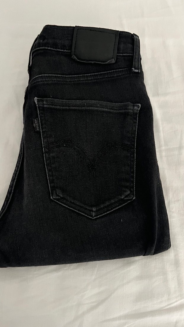 Düğmeli Siyah Kadın  levis Pantolon - Görsel 2