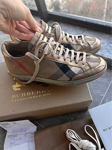 37 Beden kahverengi Renk Orjinal Burberry 37 numara sneakers