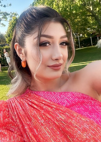 s Beden pembe Renk Pullu Pembe Uzun Kollu Drapeli Abiye Elbise