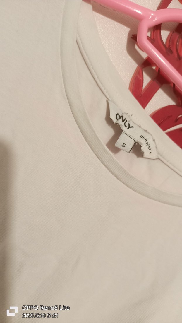 Kız Çocuk Beyaz Fırfırlı Pamuklu Tişört - Görsel 3