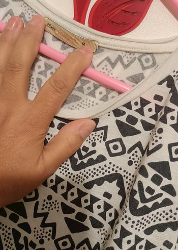 Kız Çocuk Bohem Gri Desenli Kısa Kollu Tişört - Görsel 2