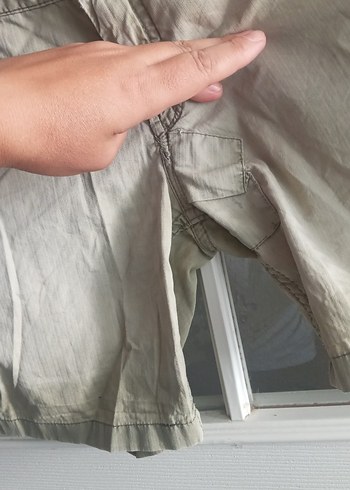 Koton Kemerli Bej Keten Mini Şort