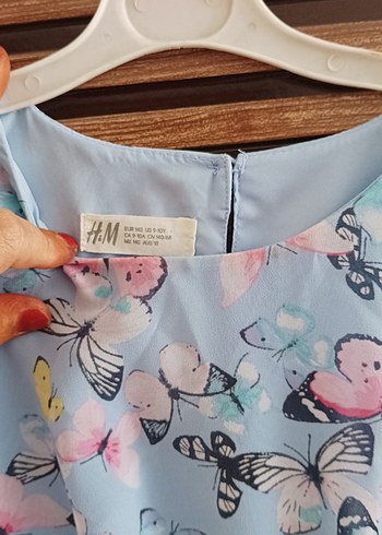 H&M Bohem Mavi Uzun Kolsuz Elbise