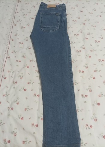 Düğmeli Mavi Erkek Denim Pantolon - Görsel 2