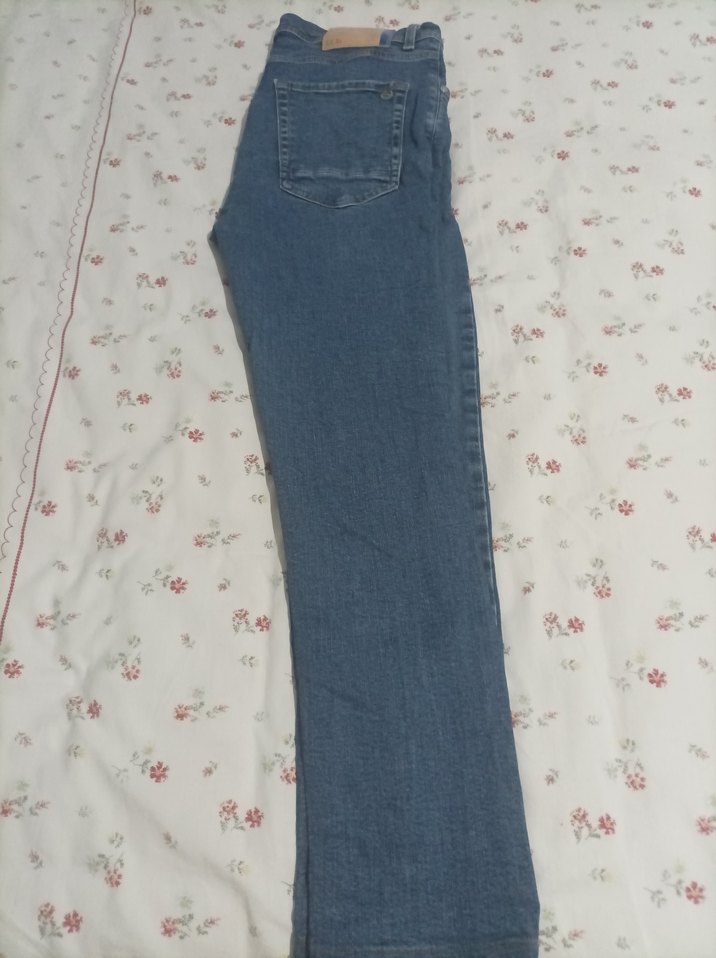 Düğmeli Mavi Erkek Denim Pantolon - Görsel 2
