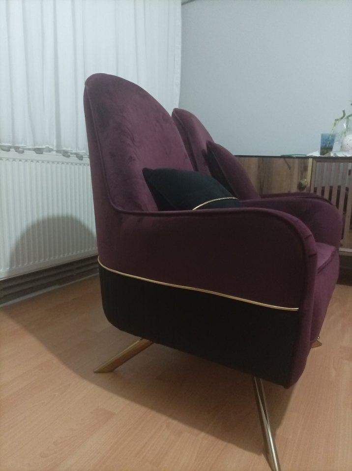 Bordo Modern Klasik Koltuk Kılıfı - Görsel 2