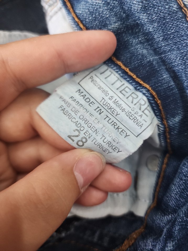 mavi düşük bel pantolon - Görsel 2