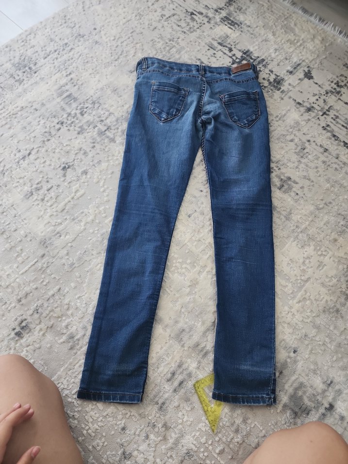 mavi düşük bel pantolon - Görsel 3