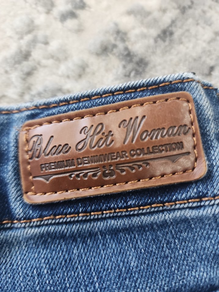 mavi düşük bel pantolon - Görsel 4